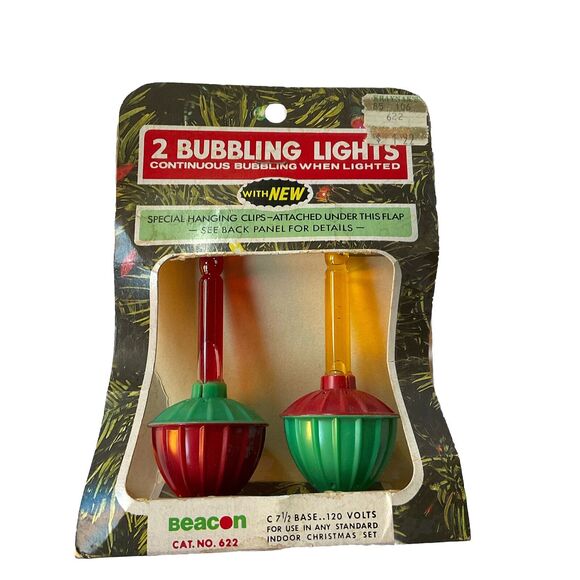 Vintage Beacon Bubbling C7 Christmas Lights Box of 2 NOS Bubbling Lights 622 - Picture 1 of 8